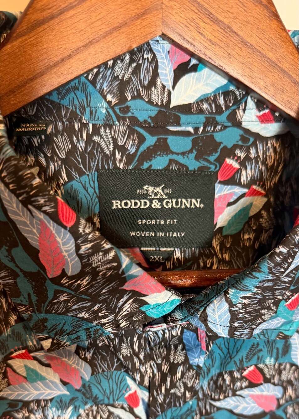 Rodd & Gunn Tropical Floral Sports Fit Short Sleeve Button Down Shirt 2XL